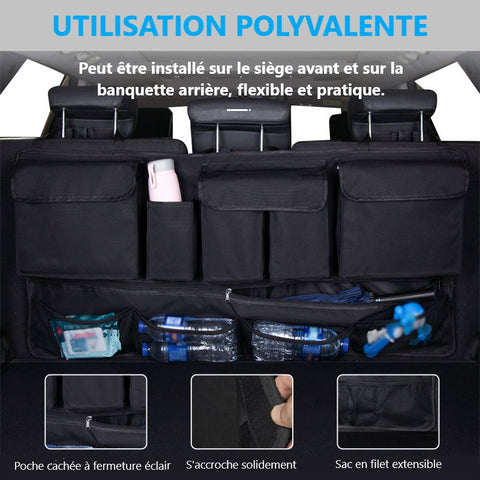 Protection du dossier de voiture, Organisateur de siège arrière de voiture  2 pièces, imperméable à l'eau