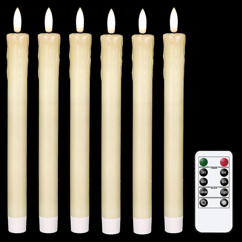 Flameless Taper Candles – Wax Flickering Remote Control