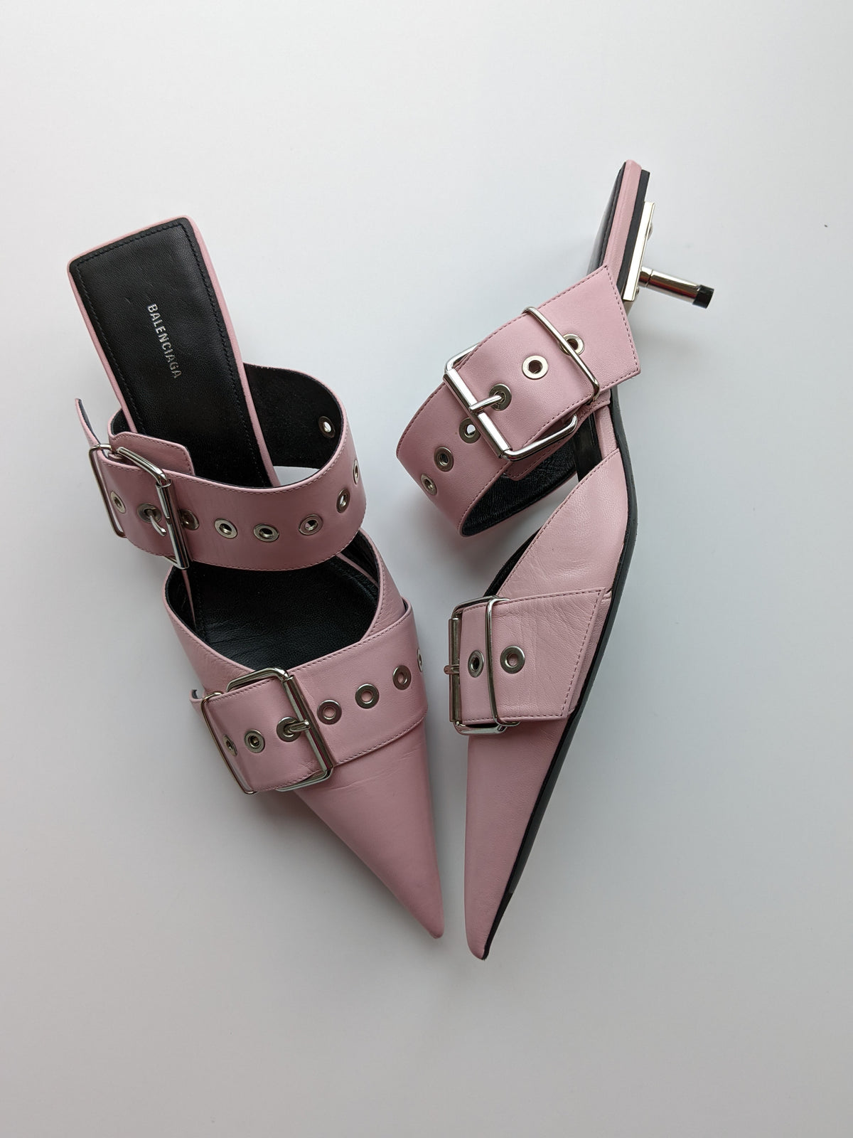 BALENCIAGA KNIFE MULES BB PINK Luxury Bags  Wallets on Carousell