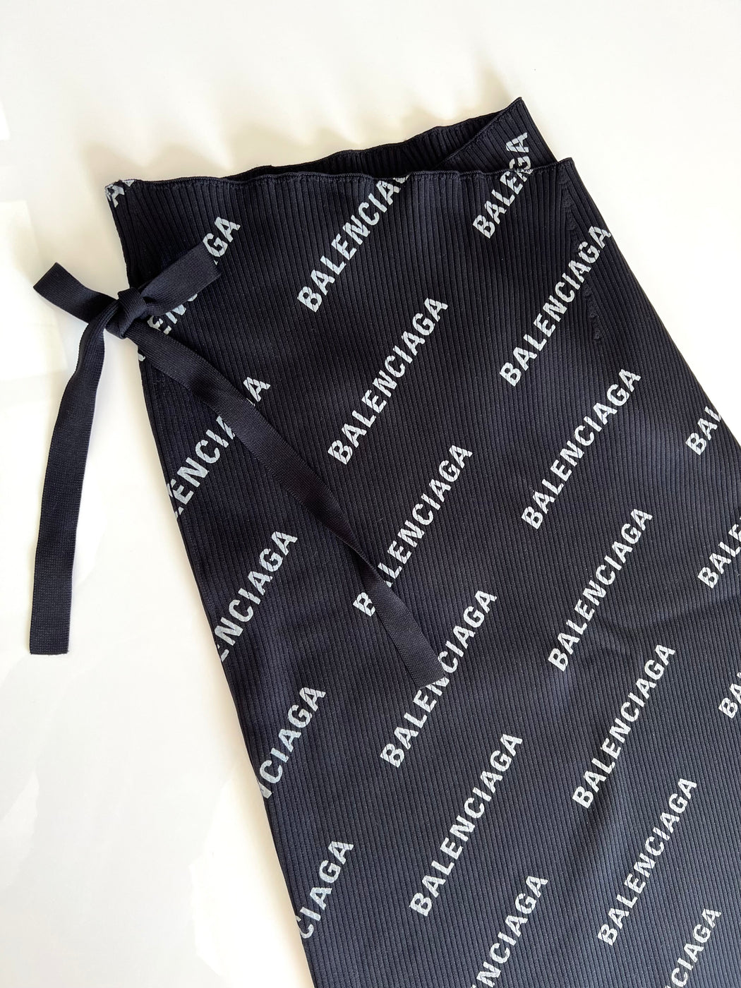 Balenciaga  Black  White Logo Knit Skirt  VSP Consignment