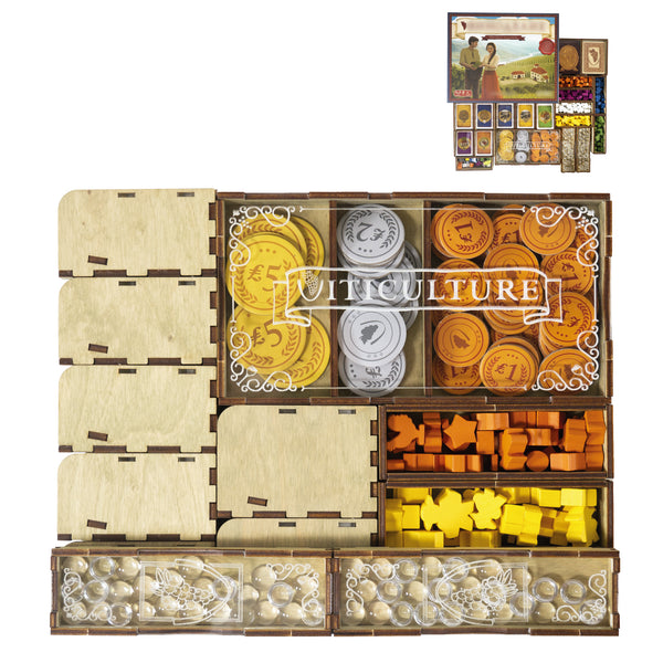 Viticulture Organizer Suitable for Essential Edition and Arboriculture, Tuscany, Moor Visitors, Visit from the Rhine Valley Expansions and Promo Cards