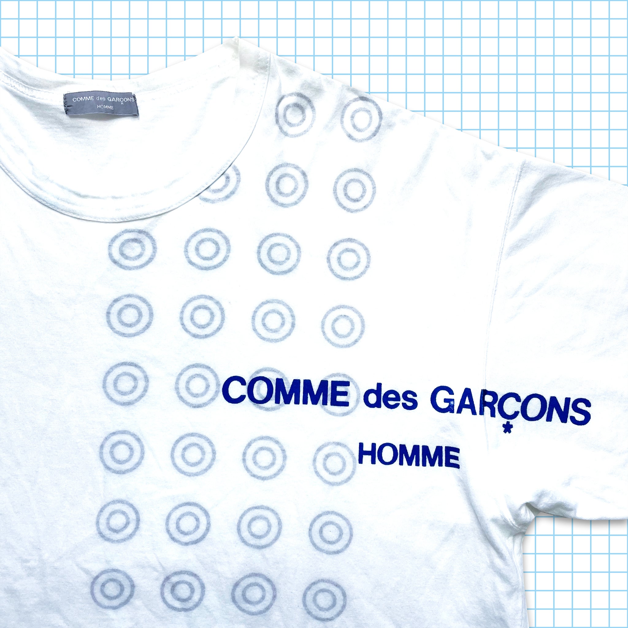 1999 Comme Des Garçons Homme Double sided Polka / Logo Print T