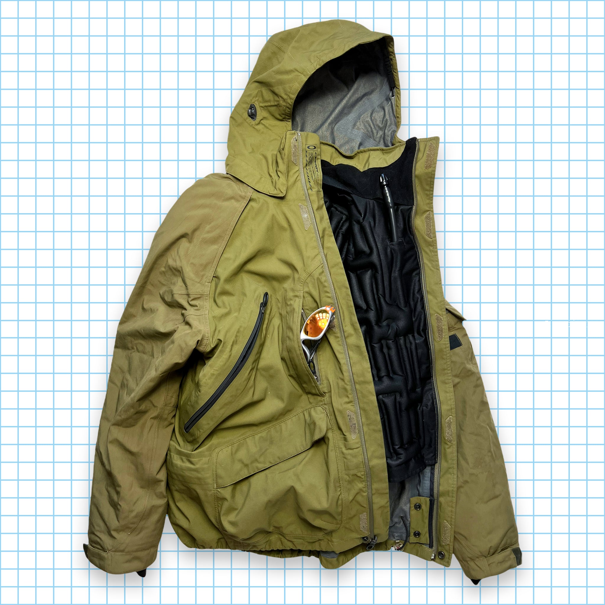 軽量な折り畳み自転車 00s OAKLEY Tech Jacket Load Fuel Beige L