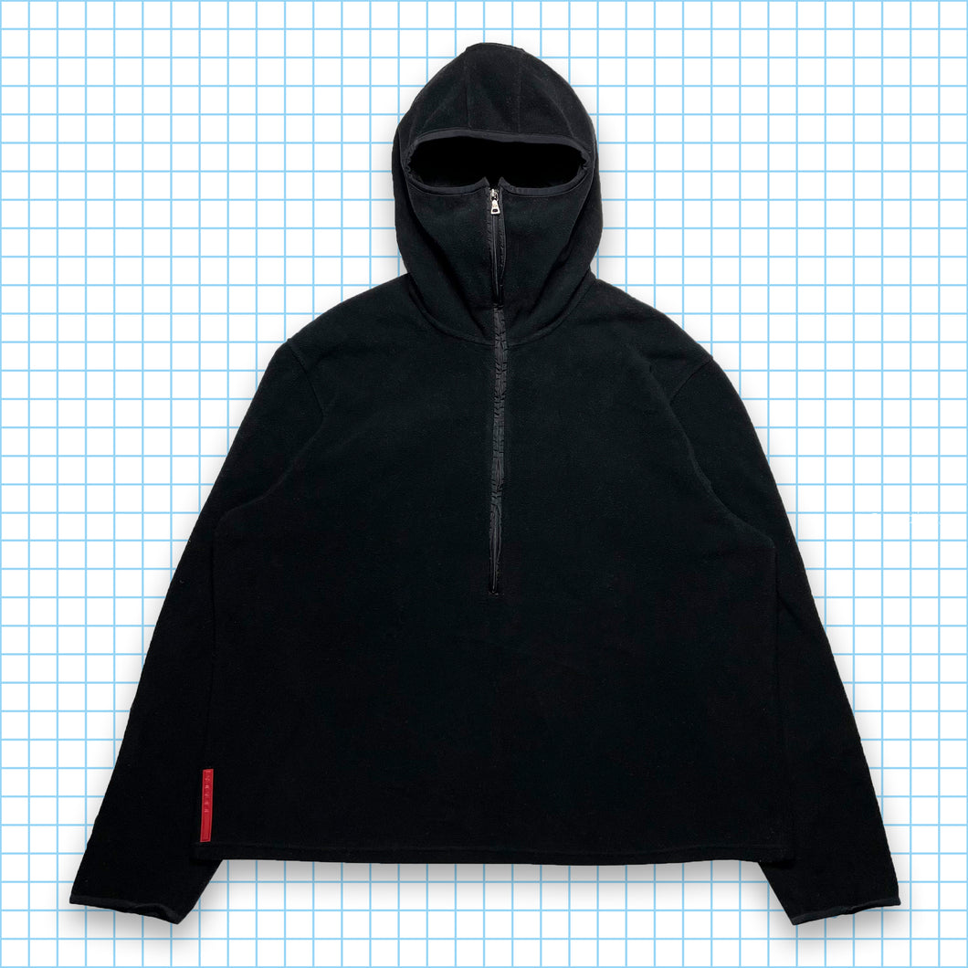 Prada Sport Jet Black Balaclava Half Zip Nylon Panel Fleece - Medium –  Holsales