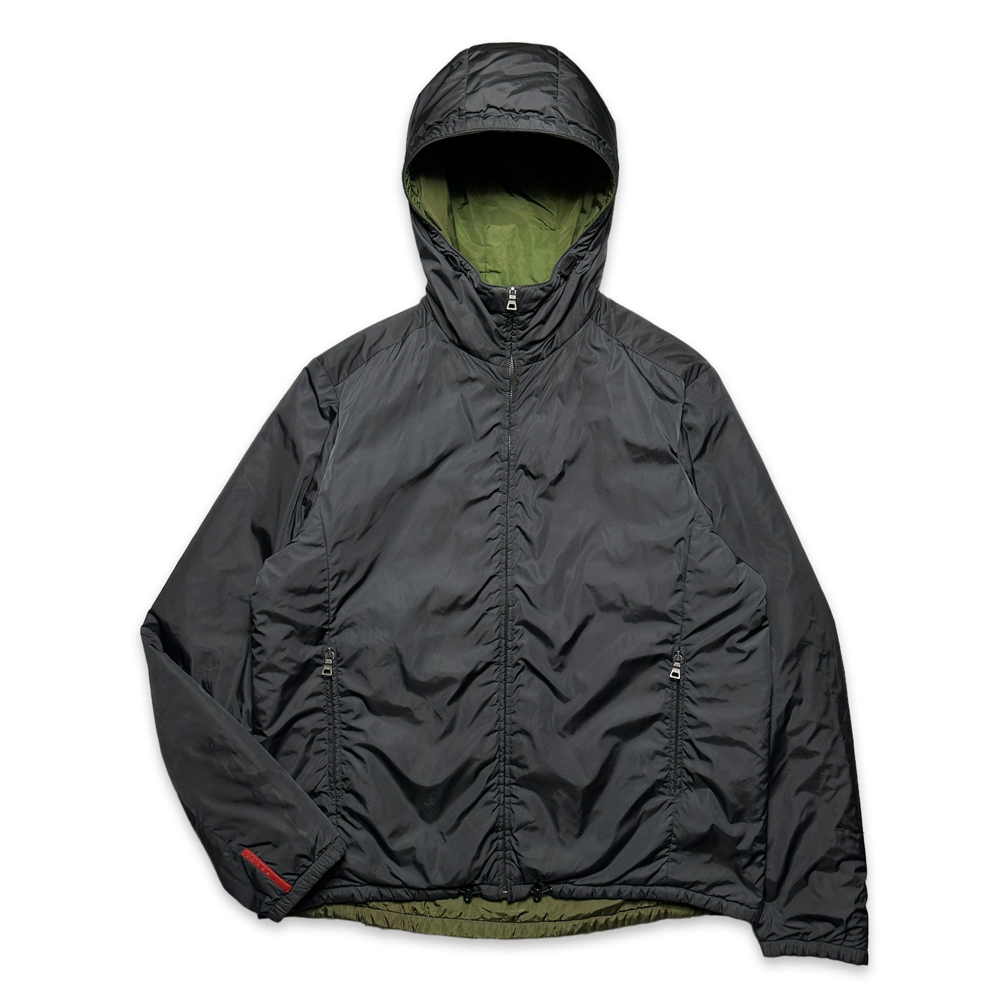 Prada Sport Military Green / Jet Black Padded Nylon Reversible Jacket –  Holsales