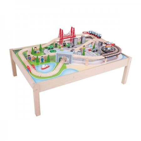 city and train table set