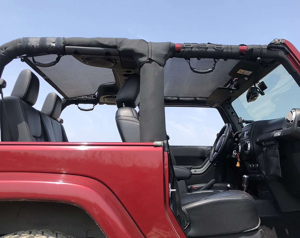 Jeep Wrangler Sun Shade JK 2 Door Front and Rear Mesh Screen Sunshade –  Shadeidea