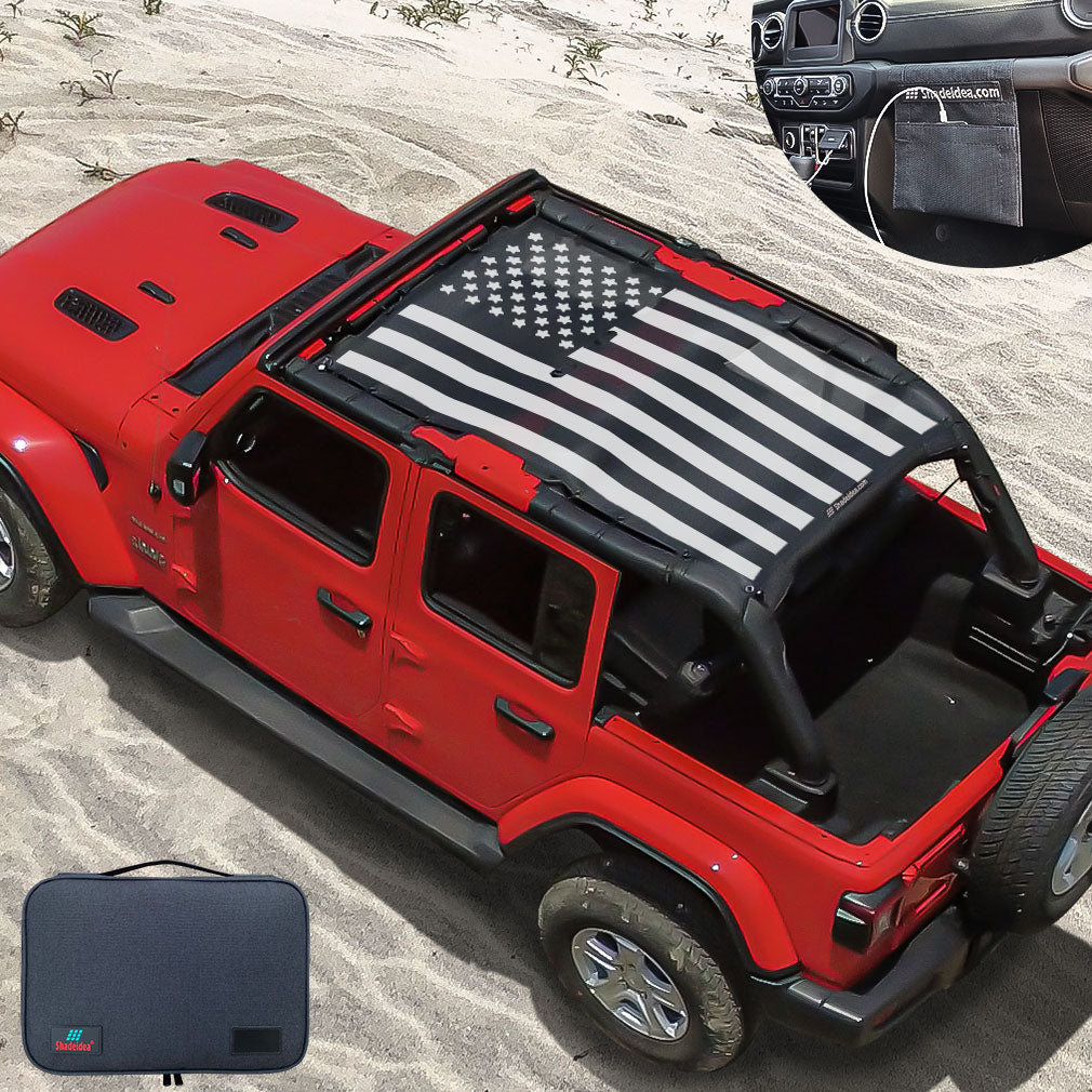 Jeep Wrangler Sun Shade JL Unlimited 4 Door Front and Rear Mesh Screen –  Shadeidea