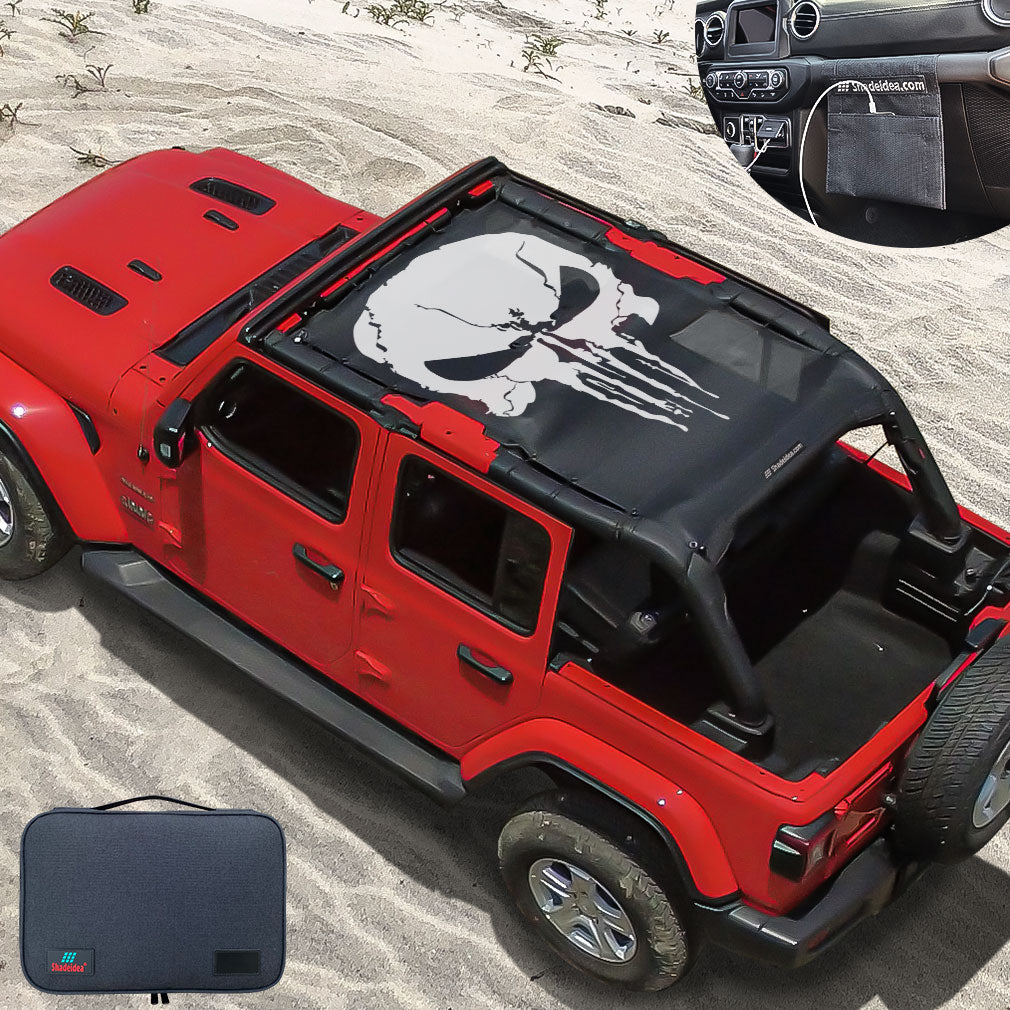 Jeep Wrangler Sun Shade JL Unlimited 4 Door Front and Rear Mesh Screen –  Shadeidea