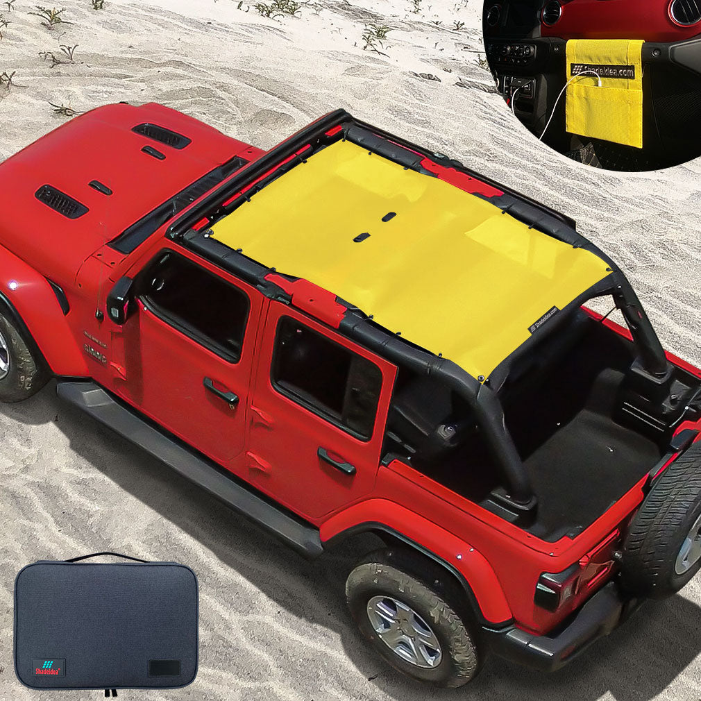 Jeep Wrangler Sun Shade JL Unlimited 4 Door Front and Rear Mesh Screen –  Shadeidea