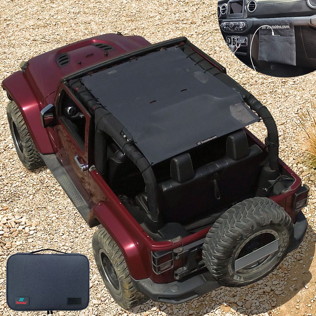 Jeep Wrangler Sun Shade JK 2 Door Front and Rear Mesh Screen Sunshade –  Shadeidea