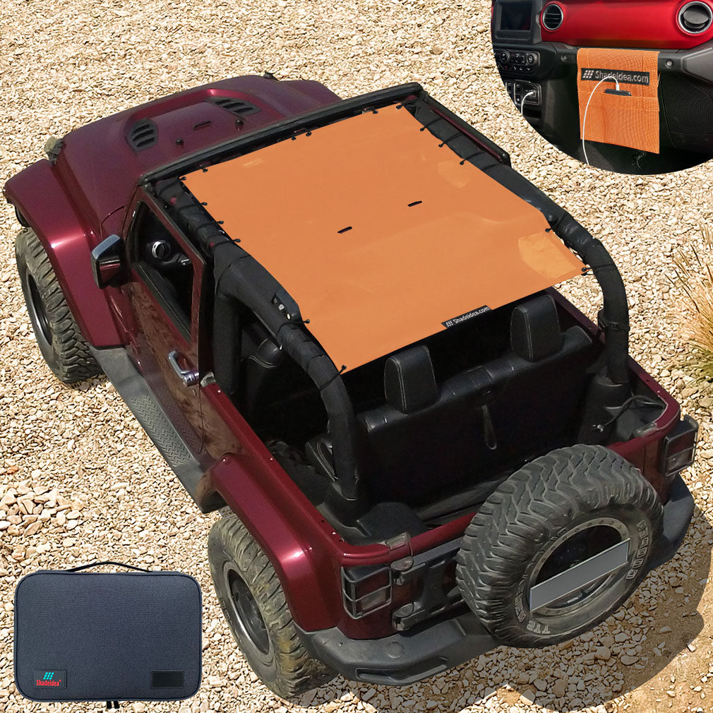 Jeep Wrangler Sun Shade JK 2 Door Front and Rear Mesh Screen Sunshade –  Shadeidea