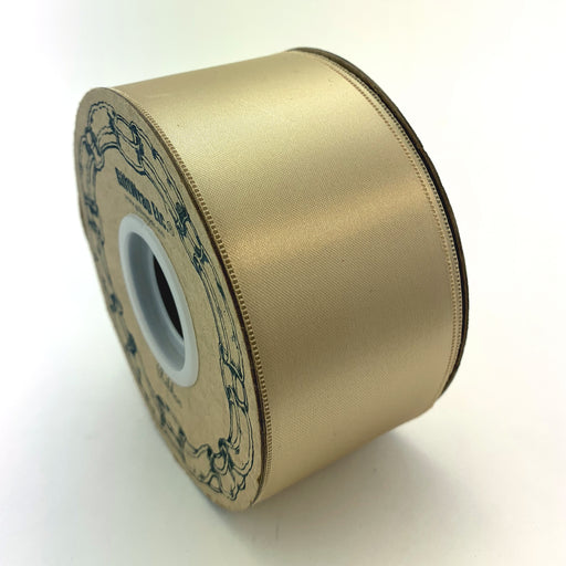 1 x 100 Yards Single Faced Champagne Gold Polyester Satin Ribbon Satin  Ribbo