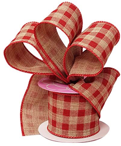 Pink & Blue Gingham Wired Ribbon - 2 1/2 Inch x 10 Yards, Easter, Baby  Shower