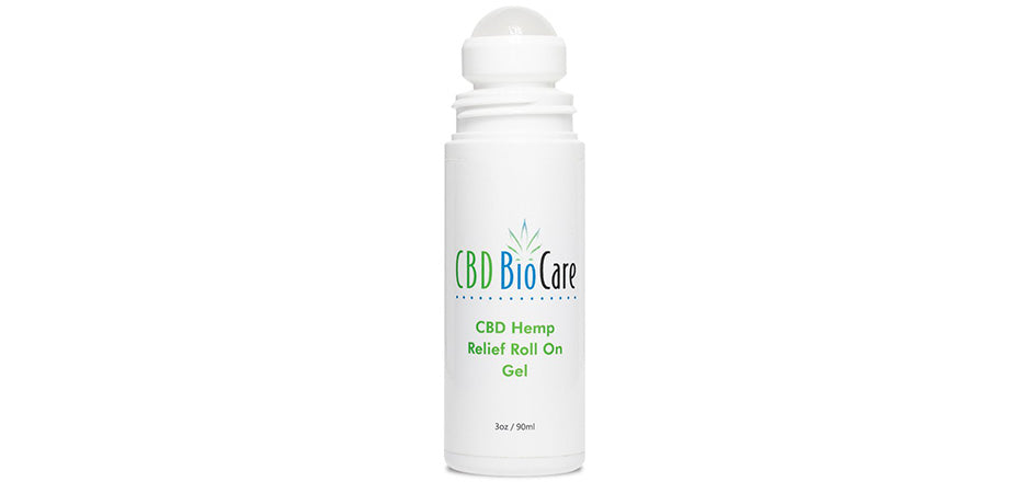 CBDBioCare hemp relief roll-on gel for sale.