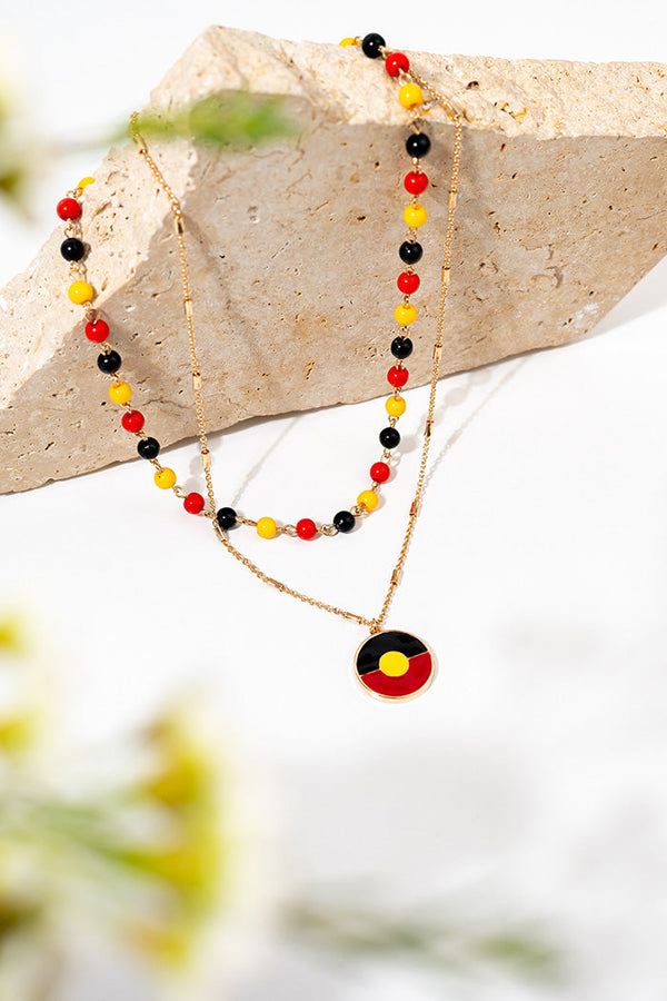 Raise The Flag Aboriginal Flag Necklace