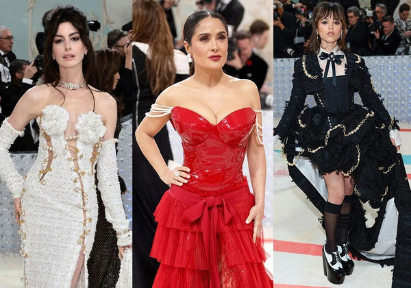 Met Gala 2023 - Anne Hathaway in Versace, Salma Hayek in Gucci & Jenna Ortega in Thom Browne