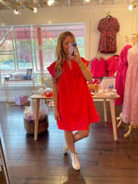 Red Shift Dress