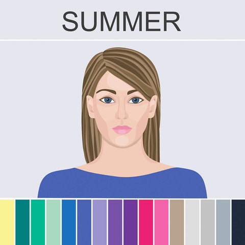 lady showing summer colour palette