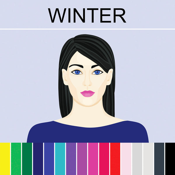 lady showing winter colour palette