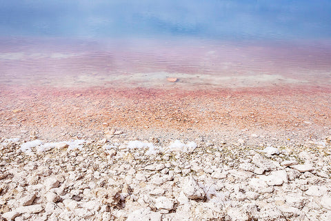 photo of pink salt lake at rottnest island for silk scarf by seahorse silks