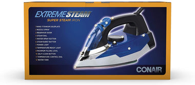 Conair CNRGI100 ExtremeSteam Super Steam Iron, black/blue 1550-WATTS