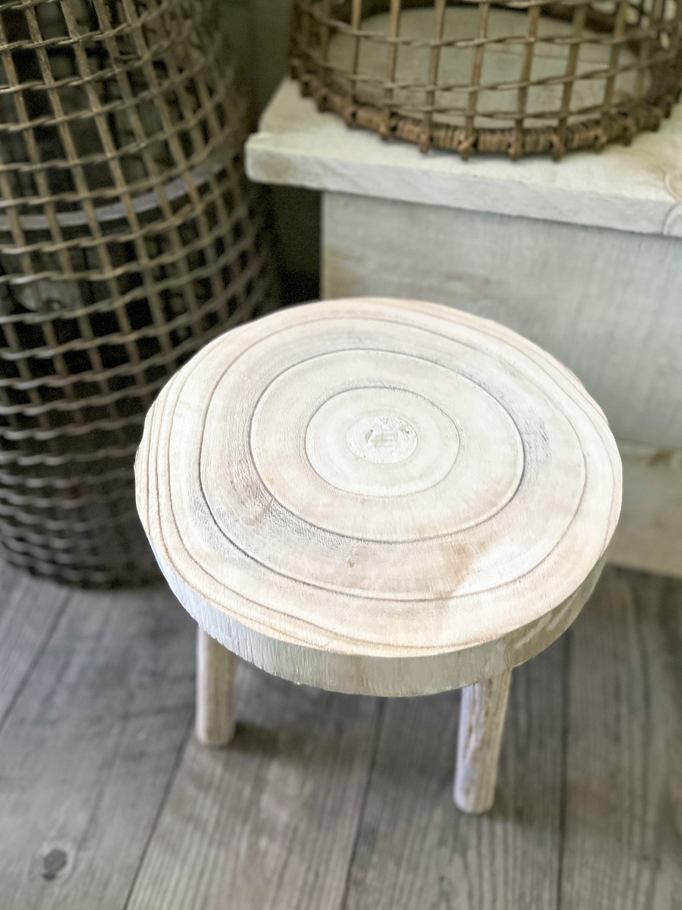 The wooden stool - white-image-1