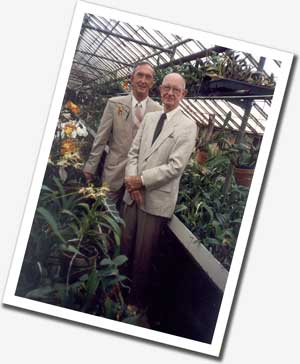 Bill and Owen in the greenhouse