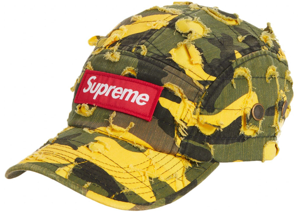 SUPREME DISTRESSED RIPSTOP CAMP CAP BLACK OS FW23 WEEK 1 (AUTHENTIC) BRAND  NEW