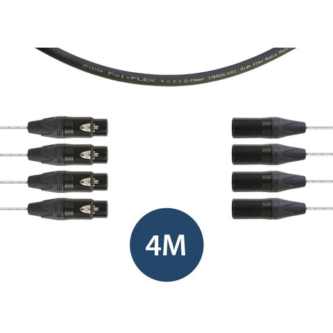 Klotz & Neutrik 2M Pro 8 Way Loom DType to Stereo Jack Made with NP3X Jacks