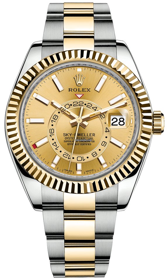 rolex sky dweller two tone white dial