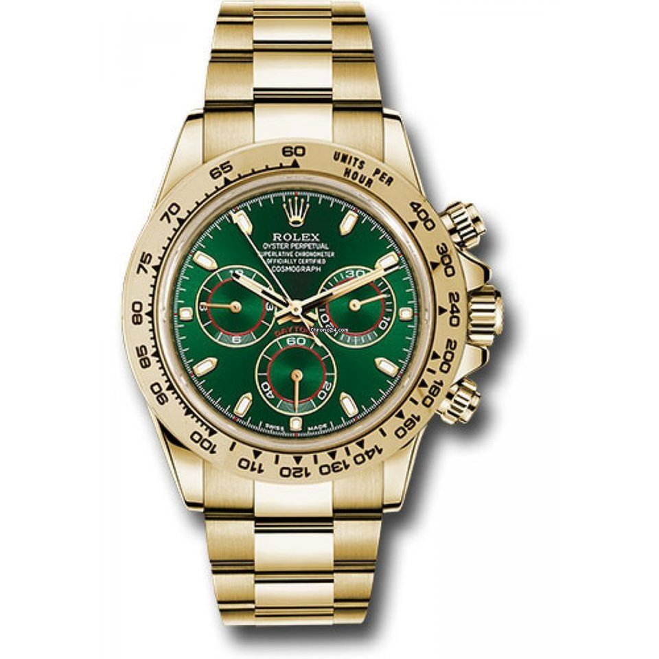 rolex yellow gold green dial