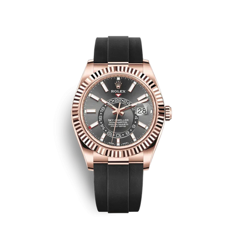 Rolex 326235 Sky-Dweller Rose Gold Dark Rhodium Dial Oysterflex