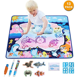 Large Aqua Doodle Mermaid Water Drawing Mat Rainbow Color Painting