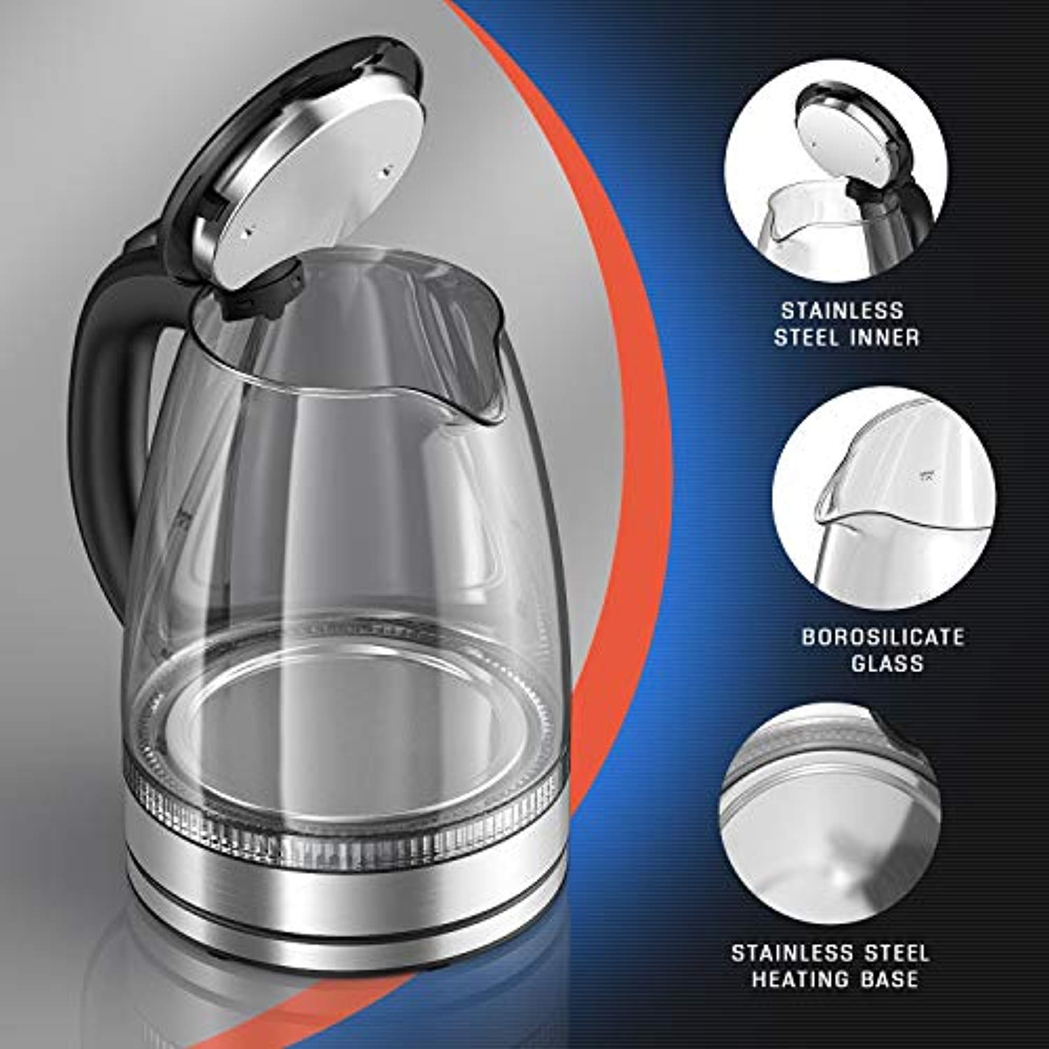bpa free glass electric kettle
