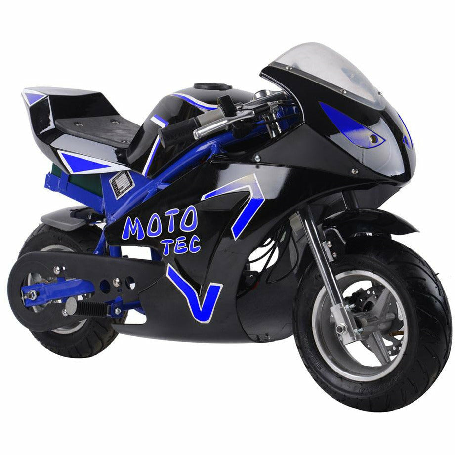 mototec 36v electric dirt bike 500w lithium blue