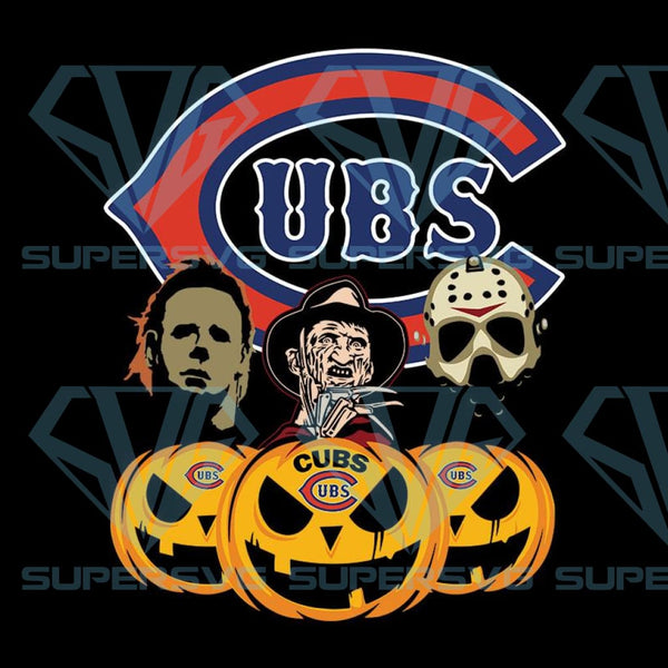 Chicago Cubs Halloween Horror Movie Pumpkin Svg Jason Voorhees And Fr Supersvg