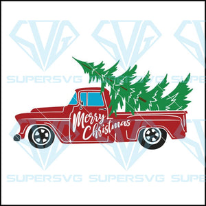 Christmas Red Truck Svg Christmas Tree Truck Svg Files Supersvg