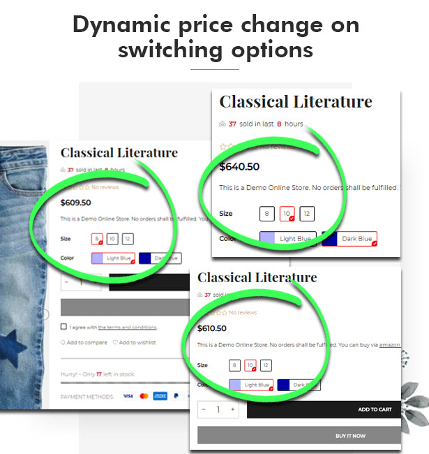 Dynamic product price change