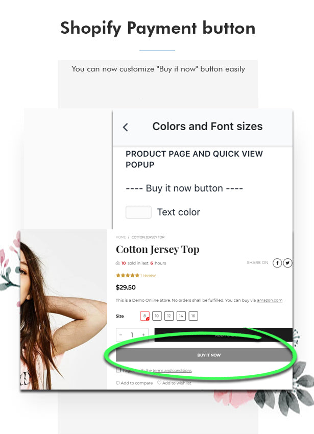 Customize buy it now button