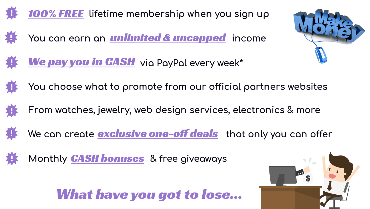 Earn uncapped unlimited passive income | We pay cash weekly | FREE Lifetime Membership - No hidden costs | Join our exclusive team & start making real money online with us now