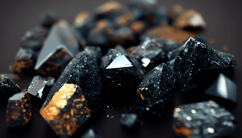 Imagen de piedras de obsidiana