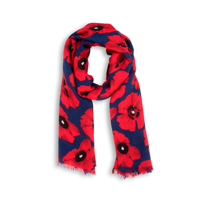 navy print scarf