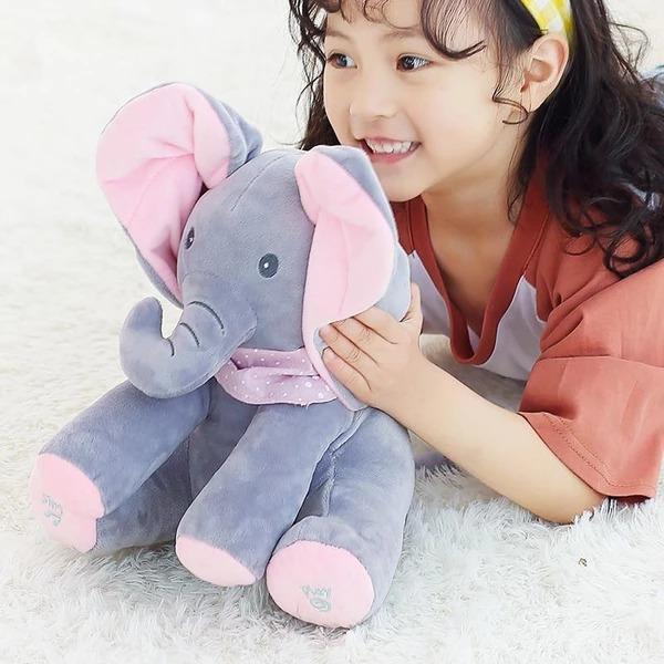 peek a boo animated singing elephant flappy plush toys gift for baby