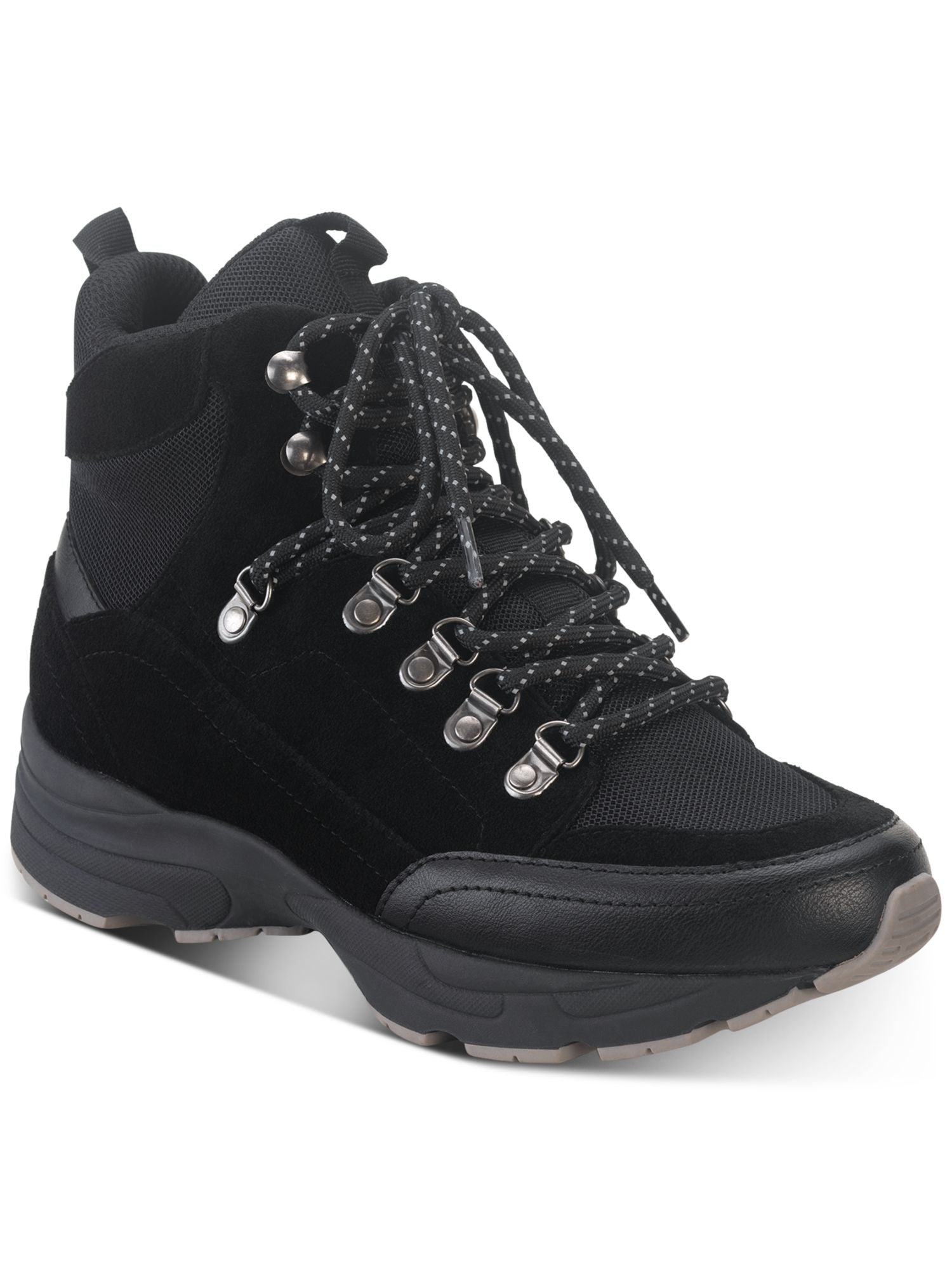 AMERICAN RAG Womens Black 0.5" Platform Removable Insole Comfort Margie Round Toe Wedge Lace-Up Athletic Sneakers Shoes M