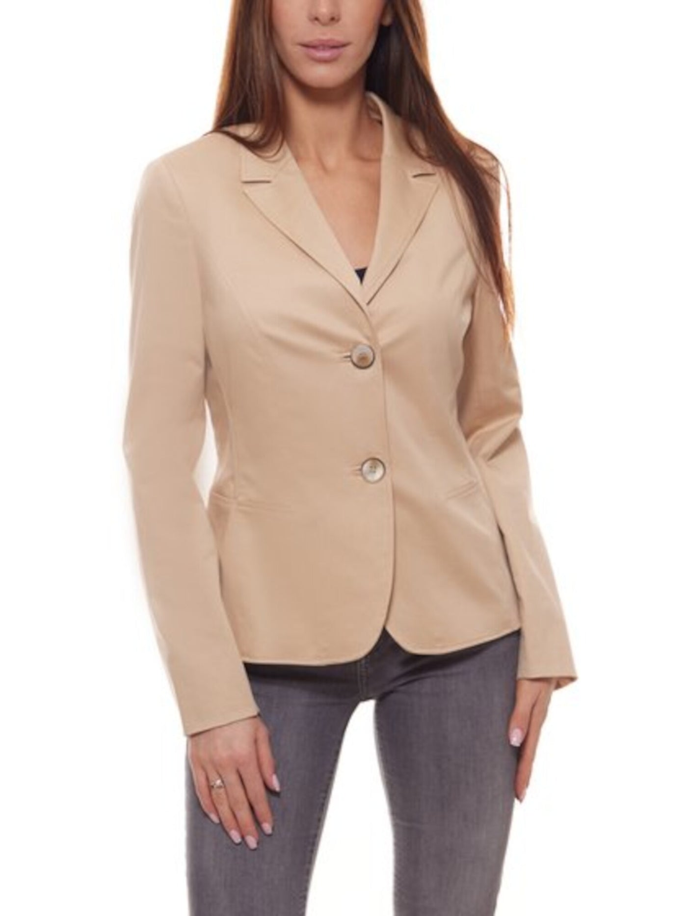 BASLER Womens Beige Stretch Sleeve Wear To Work Blazer Jacket – Bobbi Bricka
