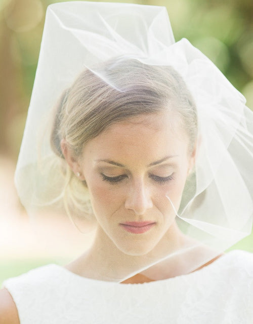 Nestina Simple Birdcage Veil White