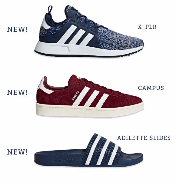 Adidas X_PLR, Campus and Adilette slide
