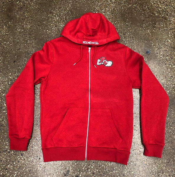 Money Hands - Red Zipper Hoody - Red Design – Pocketful Clothing