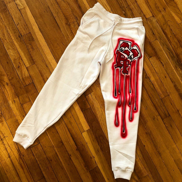 red and white sweats